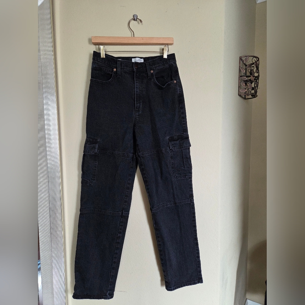Universal Thread High Rise 90s Straight Black Cargo Jeans Denim